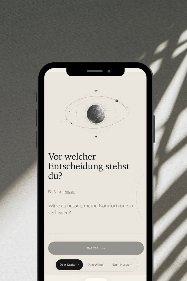 Screenshot: Das Orakel in der App LOHT