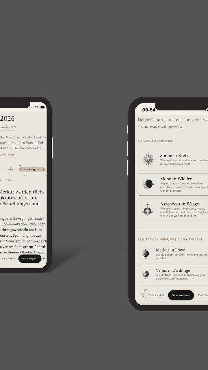 Screenshot: Dein Wesen und Dein Horizont in der App LOHT